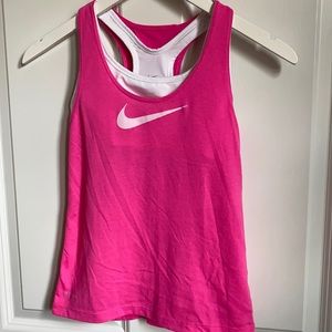 Girls Nike DriFit tank w/attached bra - Size small
